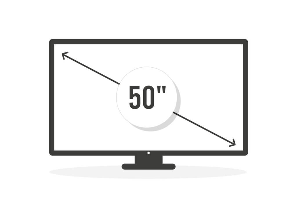 50 zoll icon auf isoliertem fernseher