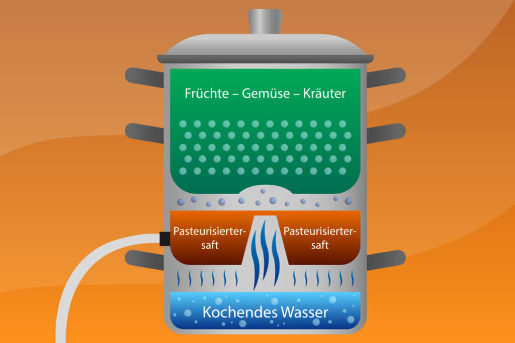 Grafik zur Funktionsweise eines Dampfentsafters