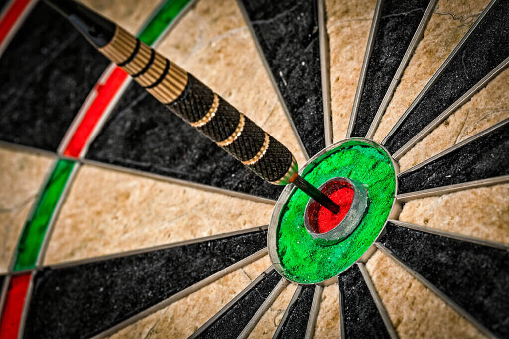 Dart im Bull's Eye