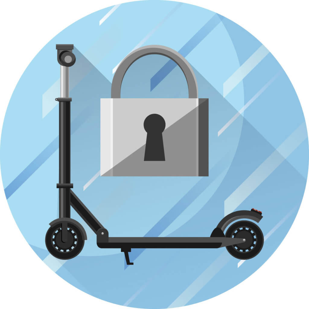 Elektro-Scooter mit Schloss