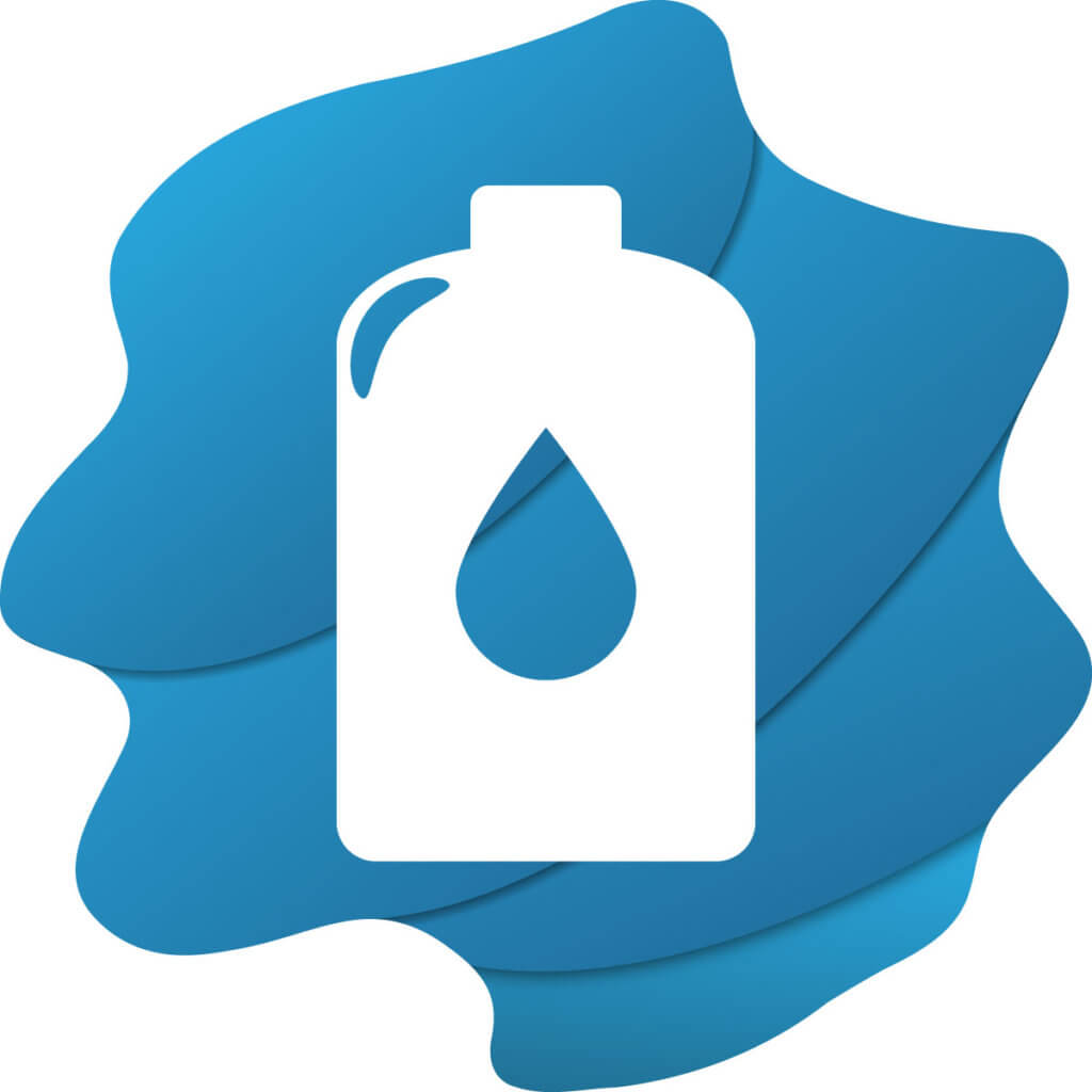 Icon für Tank: Eine Flasche mit einem Tropfen