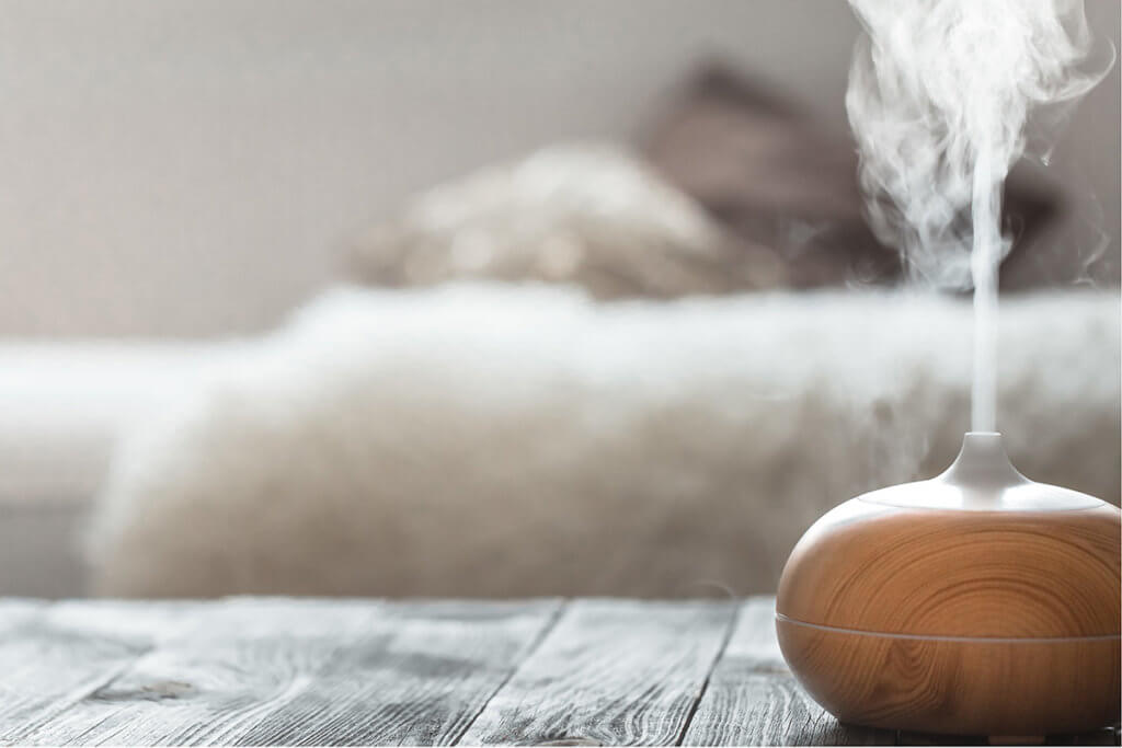 Luftbefeuchter bei der Arbeit