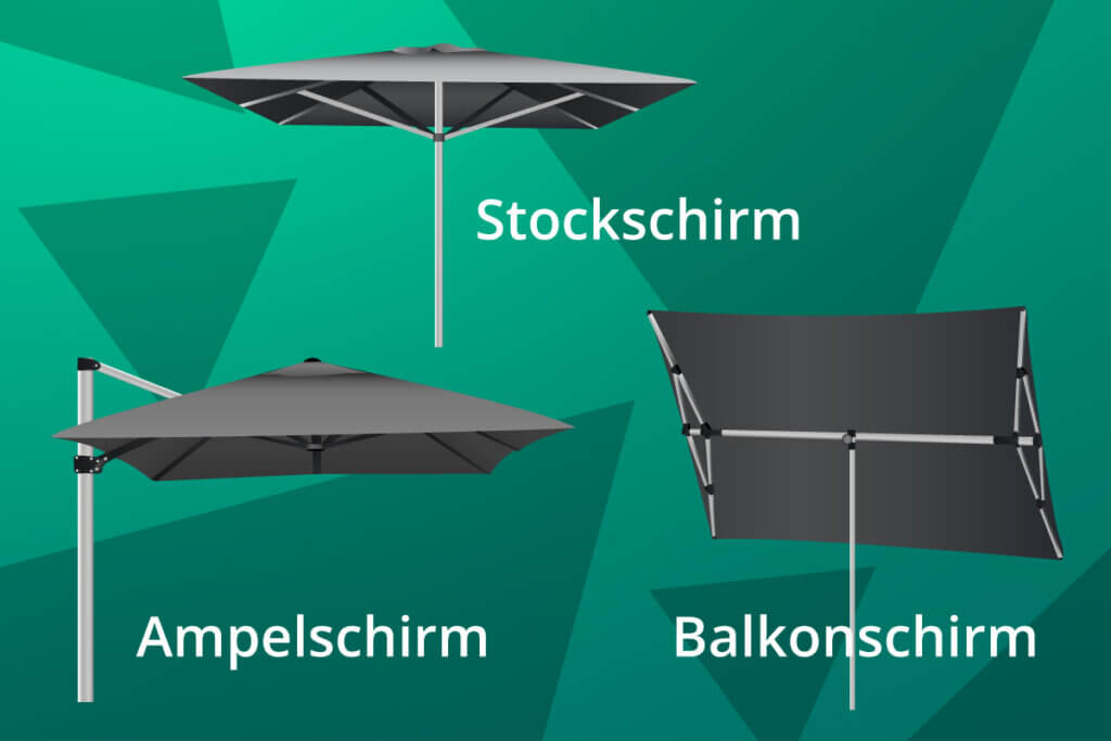 Verschiedene Sonnenschirmmodelle