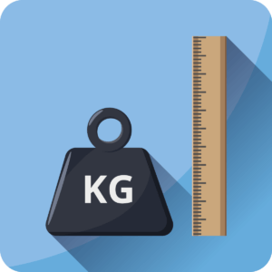 Icon Größe und Gewicht