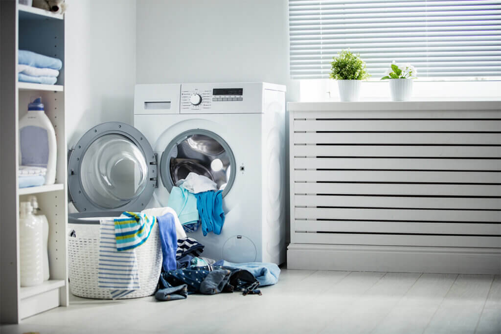 Waschmaschine mit Schmutzwäsche